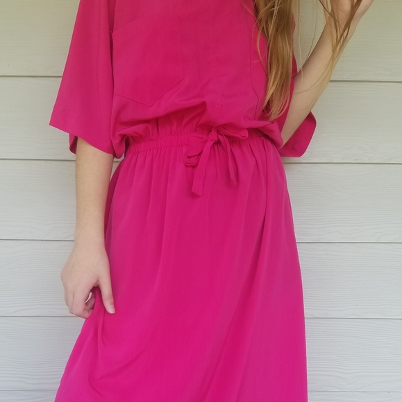 Vtg 1980s Glam Dress, Kimono Sleeves - Picture 10 of 16